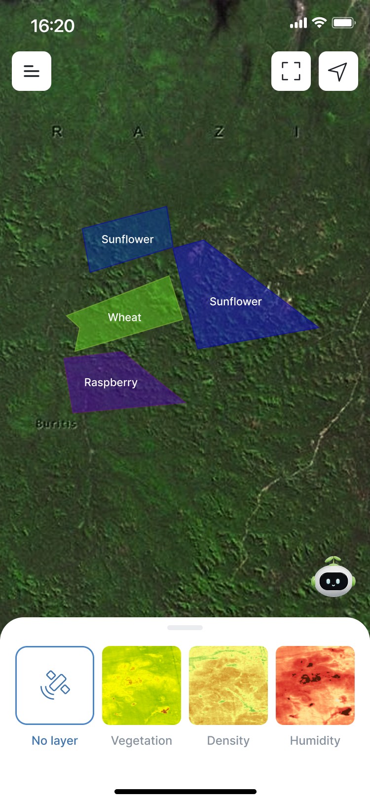 Map with the assistant button