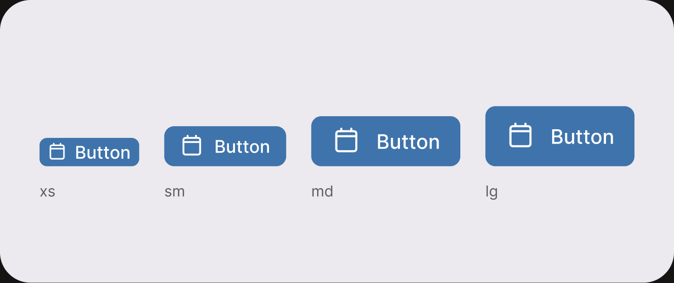 Button sizes xs, sm, md, lg